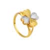 TOMEI Dual-Tone Clovers Ring, Yellow Gold 916/22K