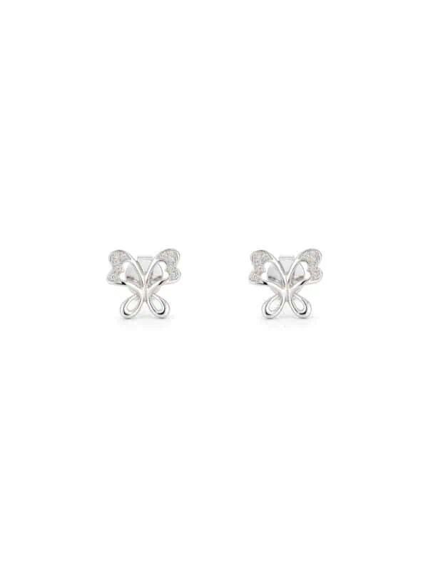 TOMEI Butterfly Diamond Earrings, White Gold 585/14K
