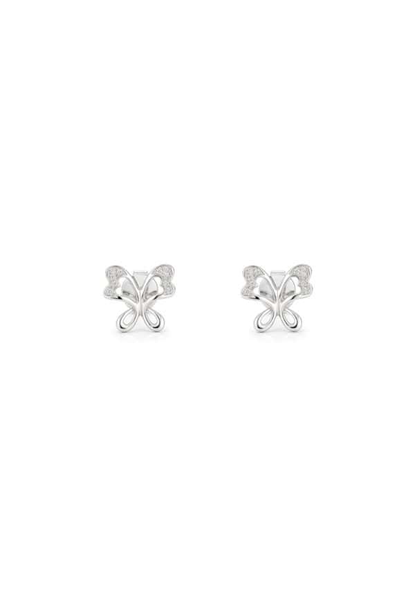 TOMEI Butterfly Diamond Earrings, White Gold 585/14K