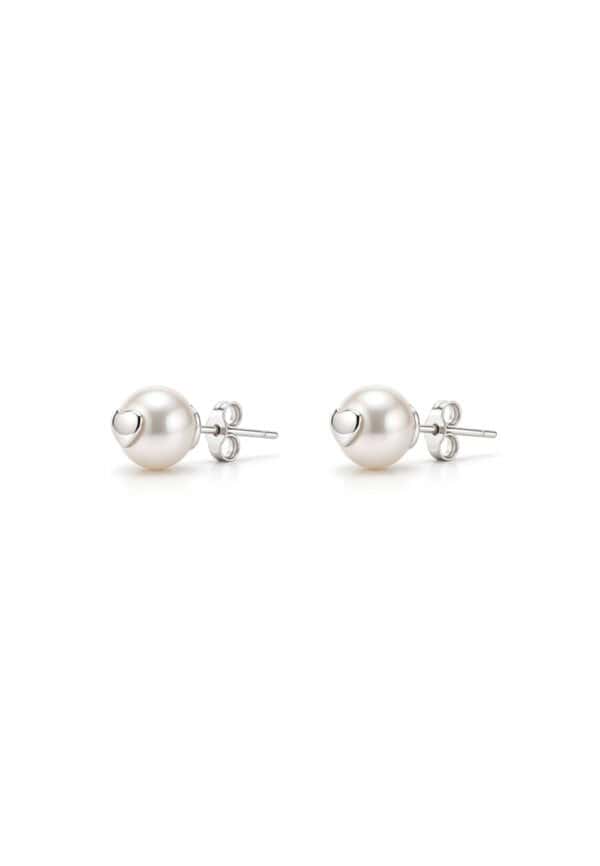TOMEI Pearlfect Love Earrings, White Gold 585/14K