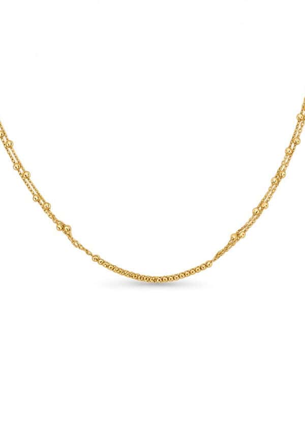 TOMEI Double Strand Necklace, Yellow Gold 585/14K