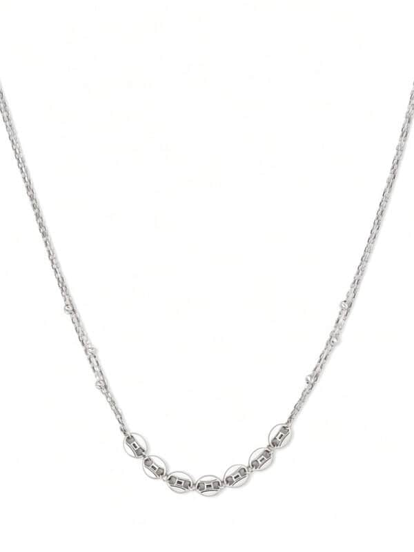 TOMEI Box Chain Necklace, White Gold 585/14K