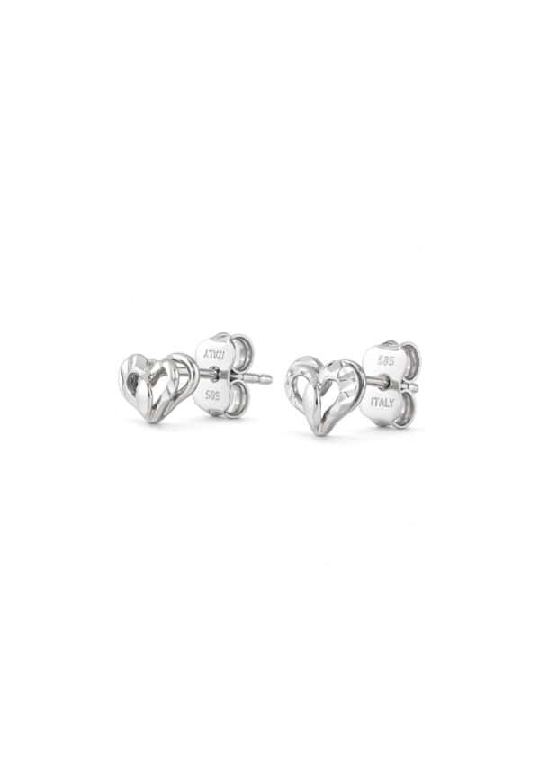 TOMEI Heart Earrings, White Gold 585/14K