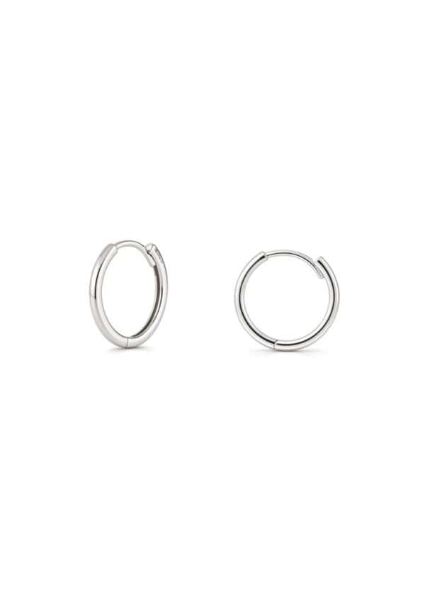 TOMEI Loop Earrings, White Gold 585/14K