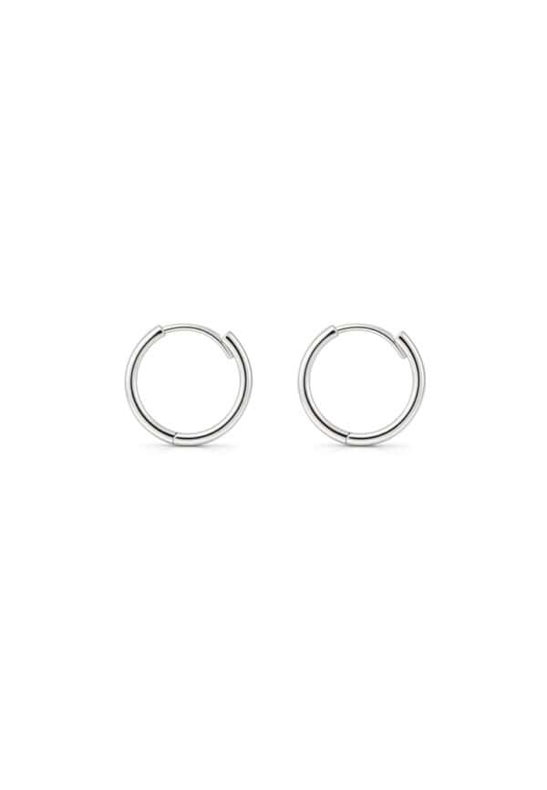 TOMEI Loop Earrings, White Gold 585/14K