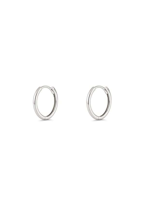 TOMEI Loop Earrings, White Gold 585/14K
