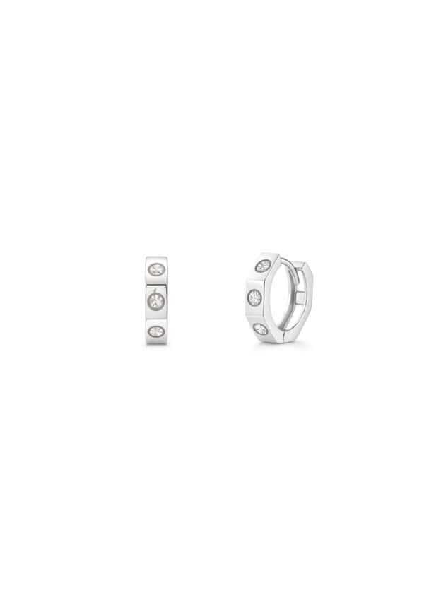 TOMEI Hoop Round Earrings, White Gold 585/14K