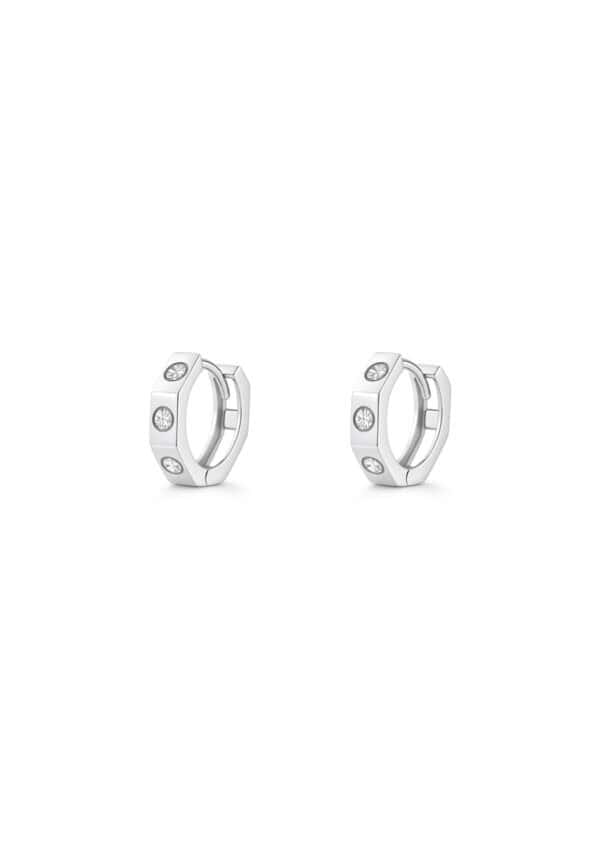TOMEI Hoop Round Earrings, White Gold 585/14K