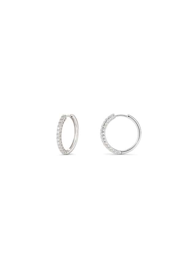 TOMEI Diamond Hoop Earrings White Gold 750/18K