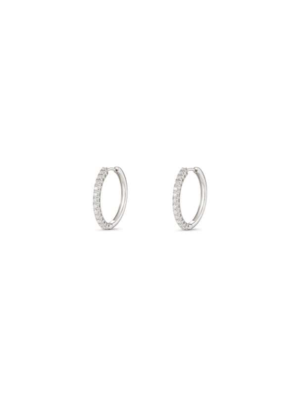 TOMEI Diamond Hoop Earrings White Gold 750/18K