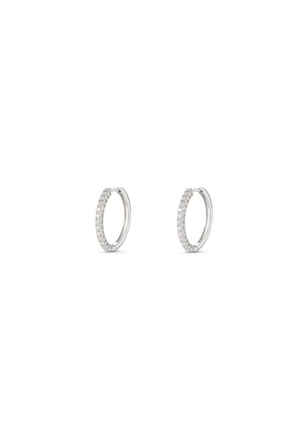 TOMEI Diamond Hoop Earrings White Gold 750/18K