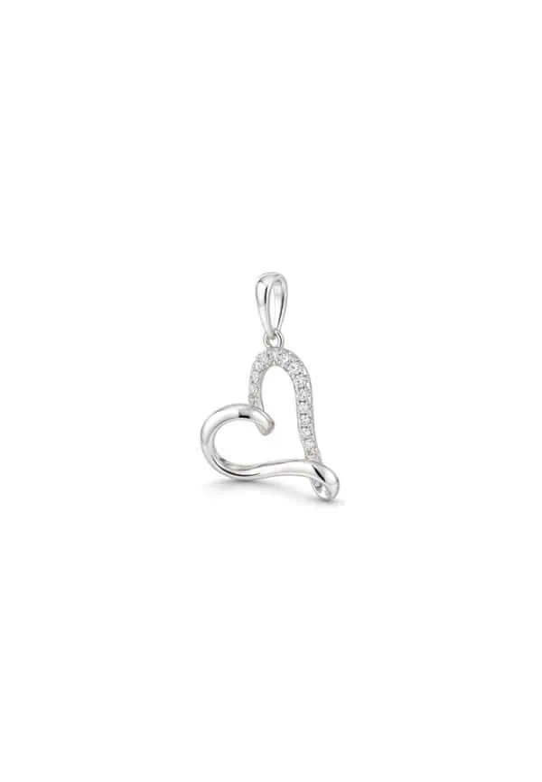 TOMEI Love Diamond Necklace, White Gold 375