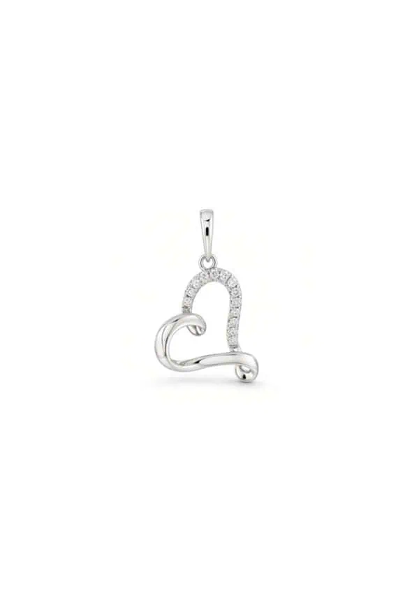 TOMEI Love Diamond Necklace, White Gold 375