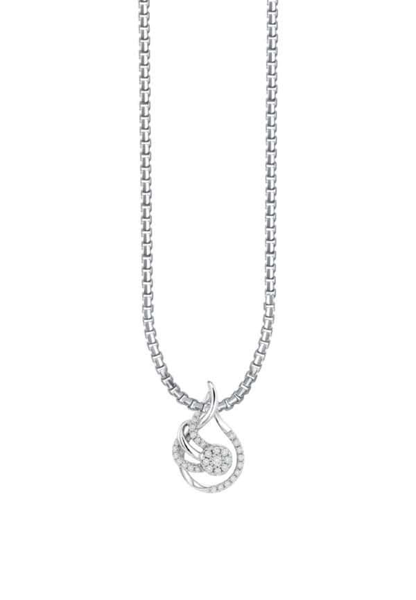 TOMEI Diamond Pendant Set, White Gold 585/14K