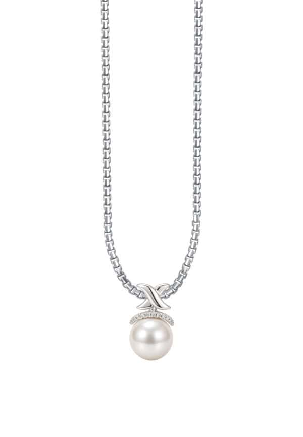TOMEI Pearl Pendant Set, White Gold 585/14K