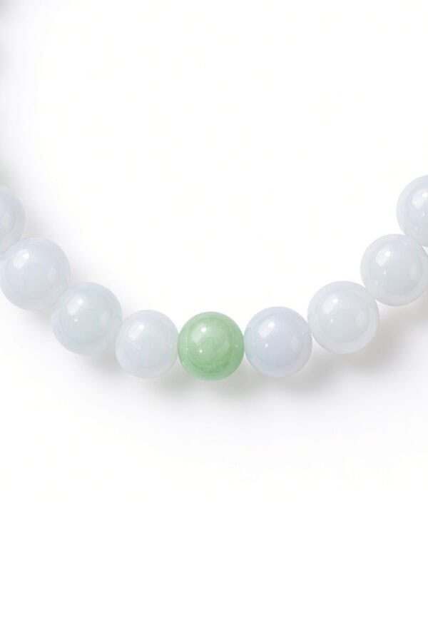 TOMEI Palace Grace Greenish White Jade Bead Bracelet