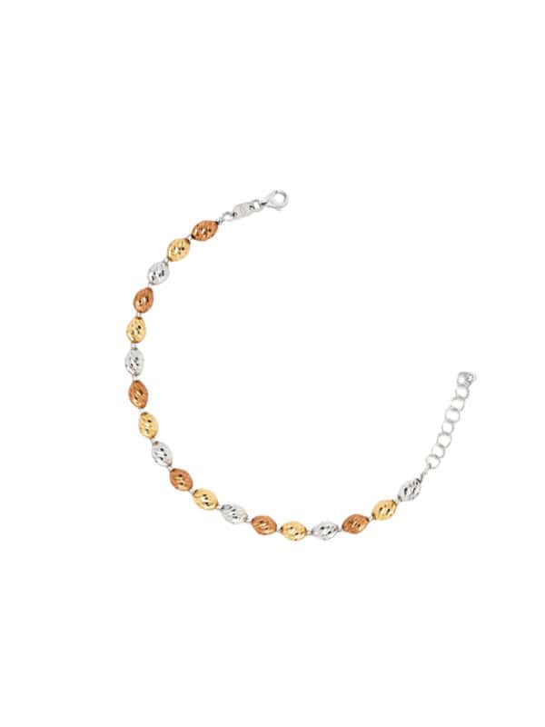 TOMEI Italia Bracelet, White+Rose+Yellow Gold 585/14K