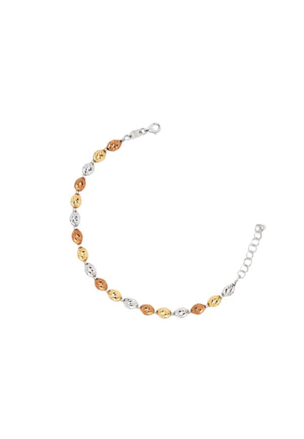 TOMEI Italia Bracelet, White+Rose+Yellow Gold 585/14K
