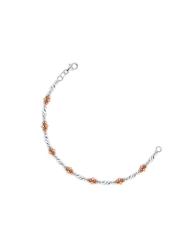 TOMEI Italia Bracelet, White+Rose Gold 585/14K