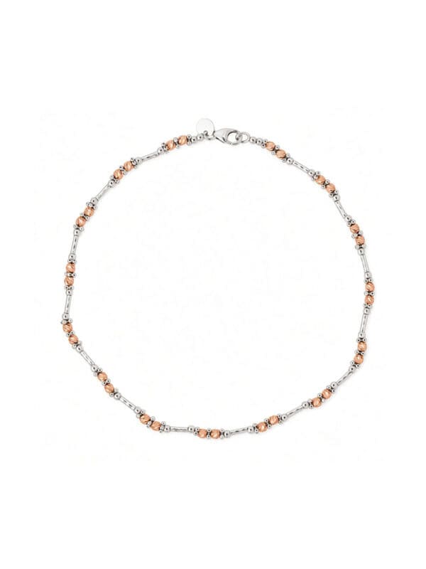 TOMEI Italia Anklet, White+Rose Gold 585/14K