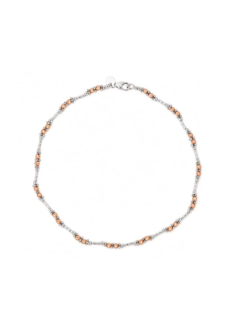 TOMEI Italia Anklet, White+Rose Gold 585/14K