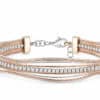 TOMEI Italia Bangle, White+Rose Gold 585/14K