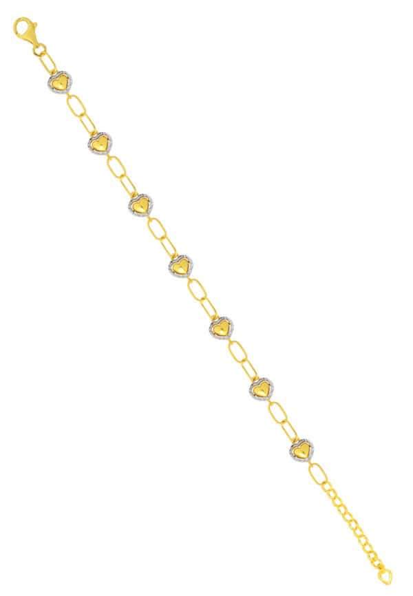 TOMEI Dual-Tone Bracelet, Yellow Gold 916/22K
