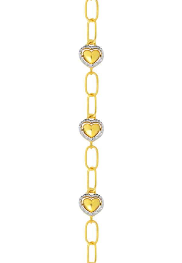 TOMEI Dual-Tone Bracelet, Yellow Gold 916/22K