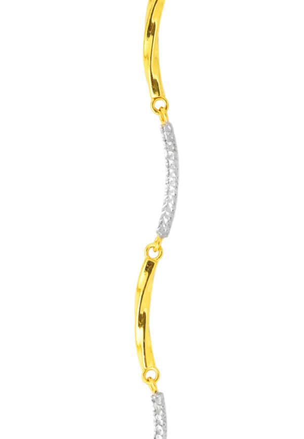 TOMEI Dual-Tone Bracelet, Yellow Gold 916/22K