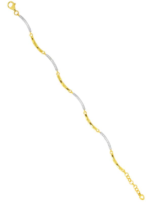 TOMEI Dual-Tone Bracelet, Yellow Gold 916/22K