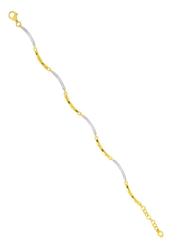 TOMEI Dual-Tone Bracelet, Yellow Gold 916/22K