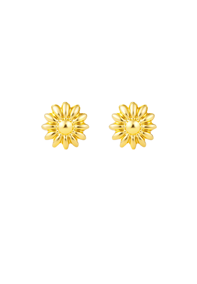 TOMEI Flower Earrings, Yellow Gold 916/22K