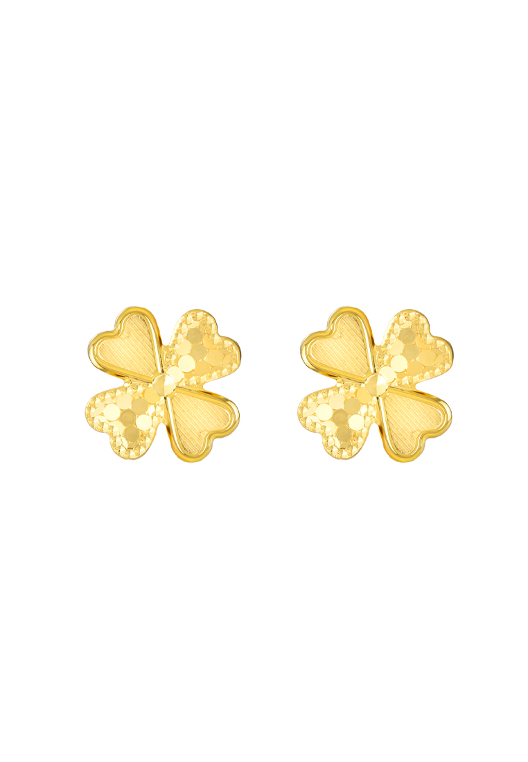 TOMEI Four-Leaves Earrings, Yellow Gold 916/22K