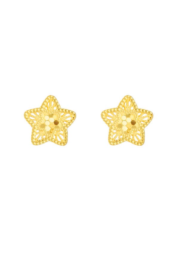 TOMEI Star Earrings, Yellow Gold 916/22K