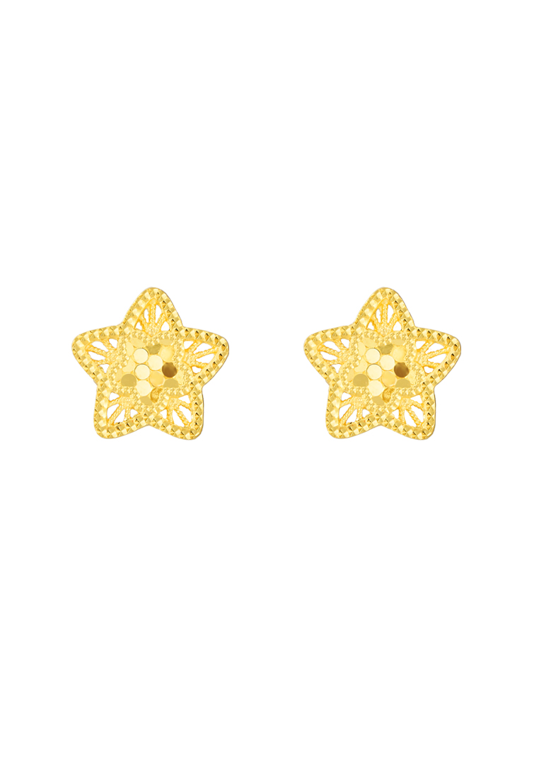 TOMEI Star Earrings, Yellow Gold 916/22K