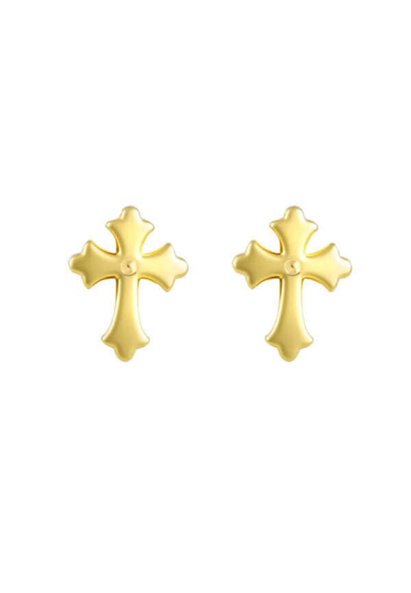 TOMEI Cross Earrings, Yellow Gold 916/22K