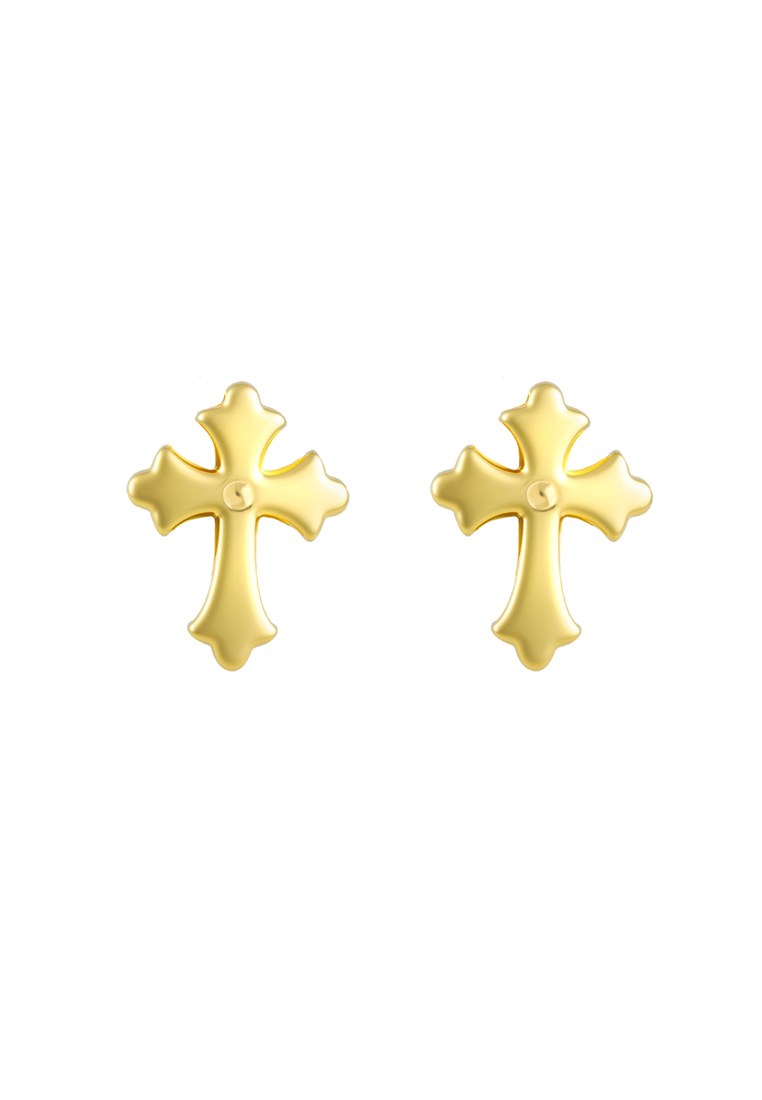 TOMEI Cross Earrings, Yellow Gold 916/22K