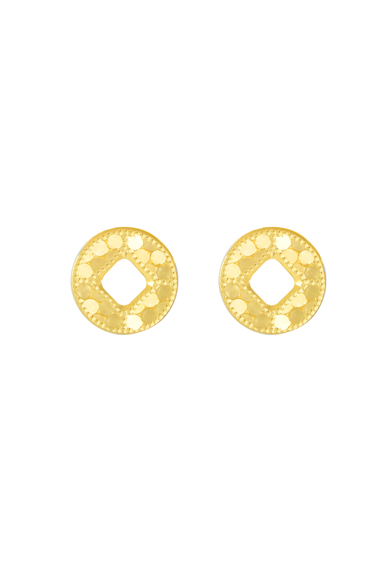TOMEI Mini Coins Earrings, Yellow Gold 916/22K