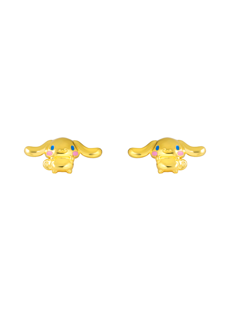 TOMEI I Sanrio Pink Cinnamoroll Earrings, Yellow Gold 916/22K