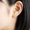 TOMEI I Sanrio Pink Cinnamoroll Earrings, Yellow Gold 916/22K
