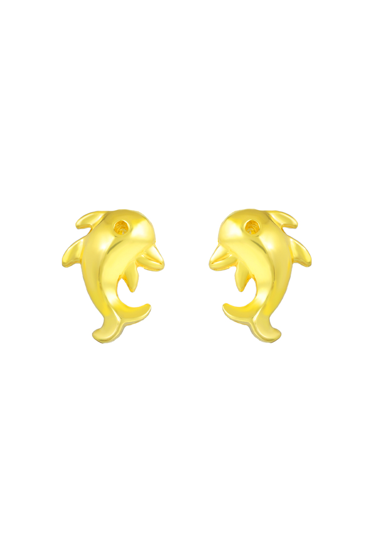 TOMEI Dolphin Earrings, Yellow Gold 916/22K