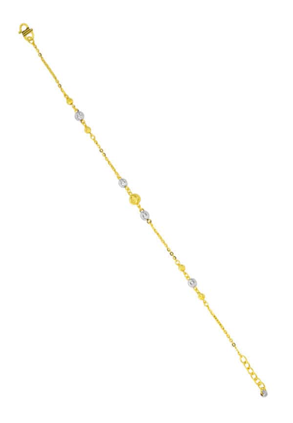 TOMEI Dual-Tone Bracelet, Yellow Gold 916/22K