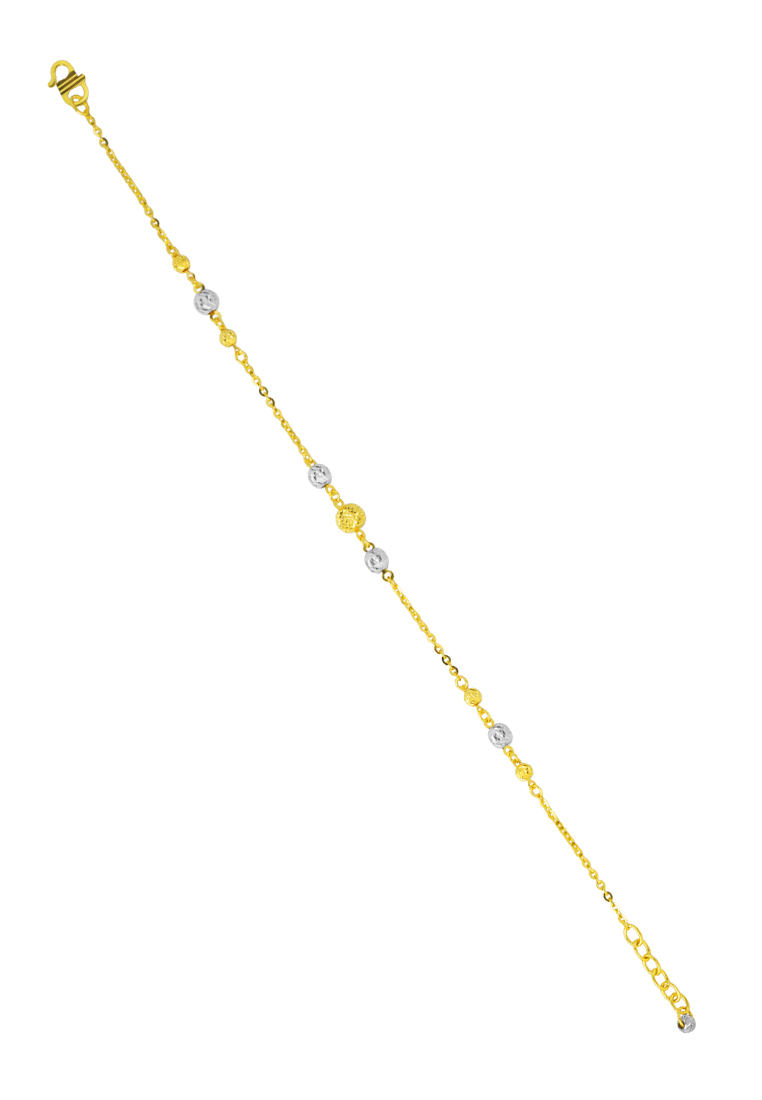 TOMEI Dual-Tone Bracelet, Yellow Gold 916/22K
