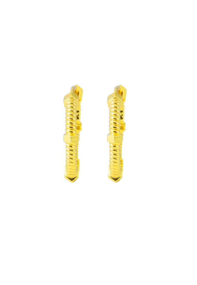 TOMEI Loop Earrings, Yellow Gold 916/22K
