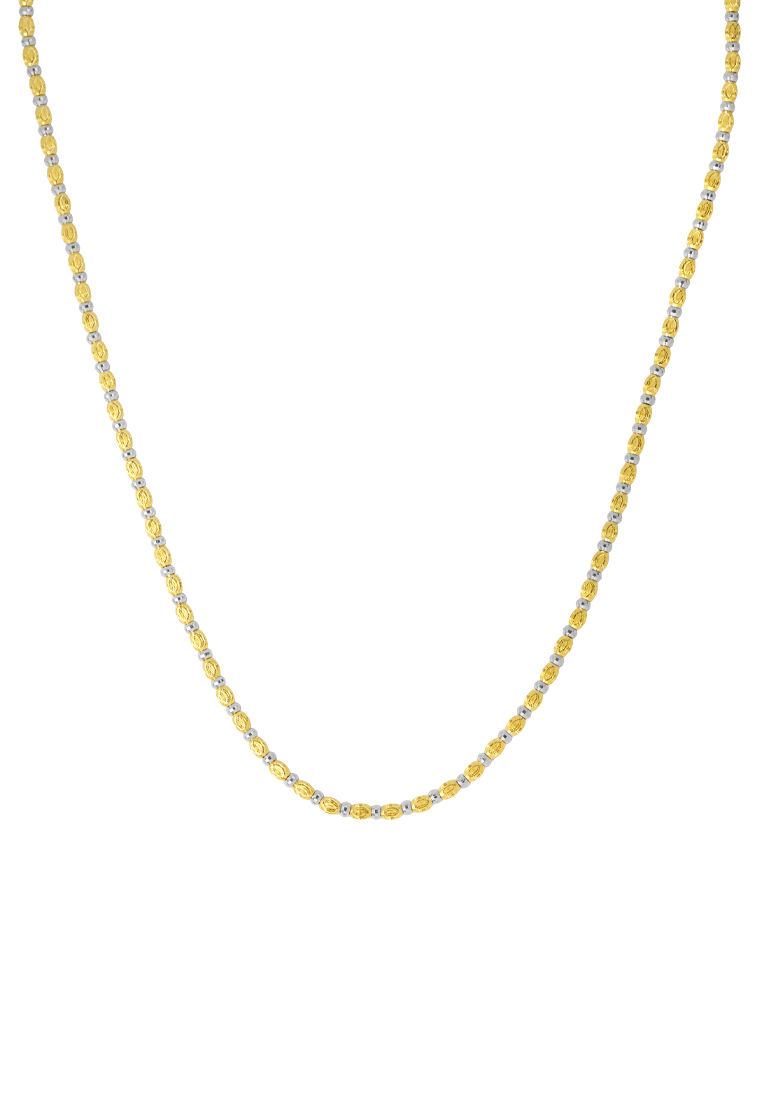TOMEI Dual-Tone Necklace, Yellow Gold 916/22K