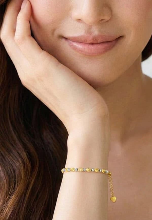 TOMEI Dual-Tone Bracelet, Yellow Gold 916/22K