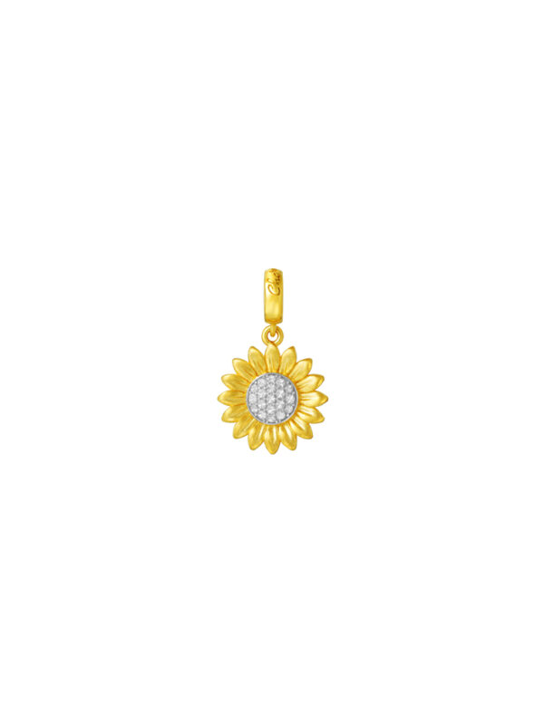 TOMEI Chomel Collection Sunflower Charm, Yellow Gold 916/22K