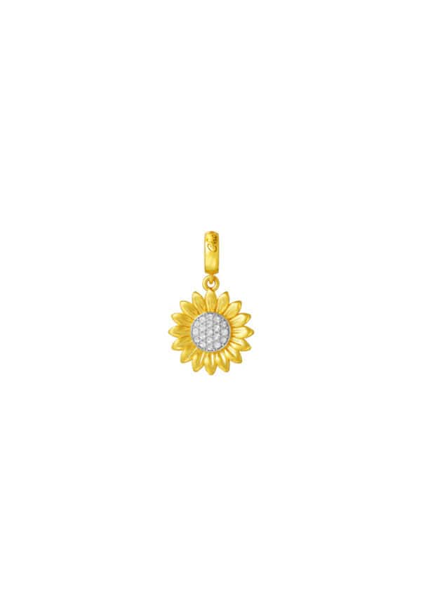TOMEI Chomel Collection Sunflower Charm, Yellow Gold 916/22K