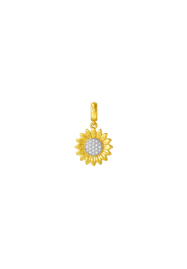 TOMEI Chomel Collection Sunflower Charm, Yellow Gold 916/22K