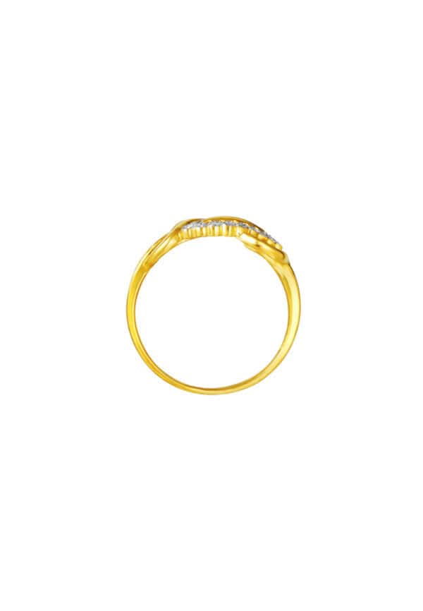 TOMEI Dual-Tone Ring, Yellow Gold 916/22K